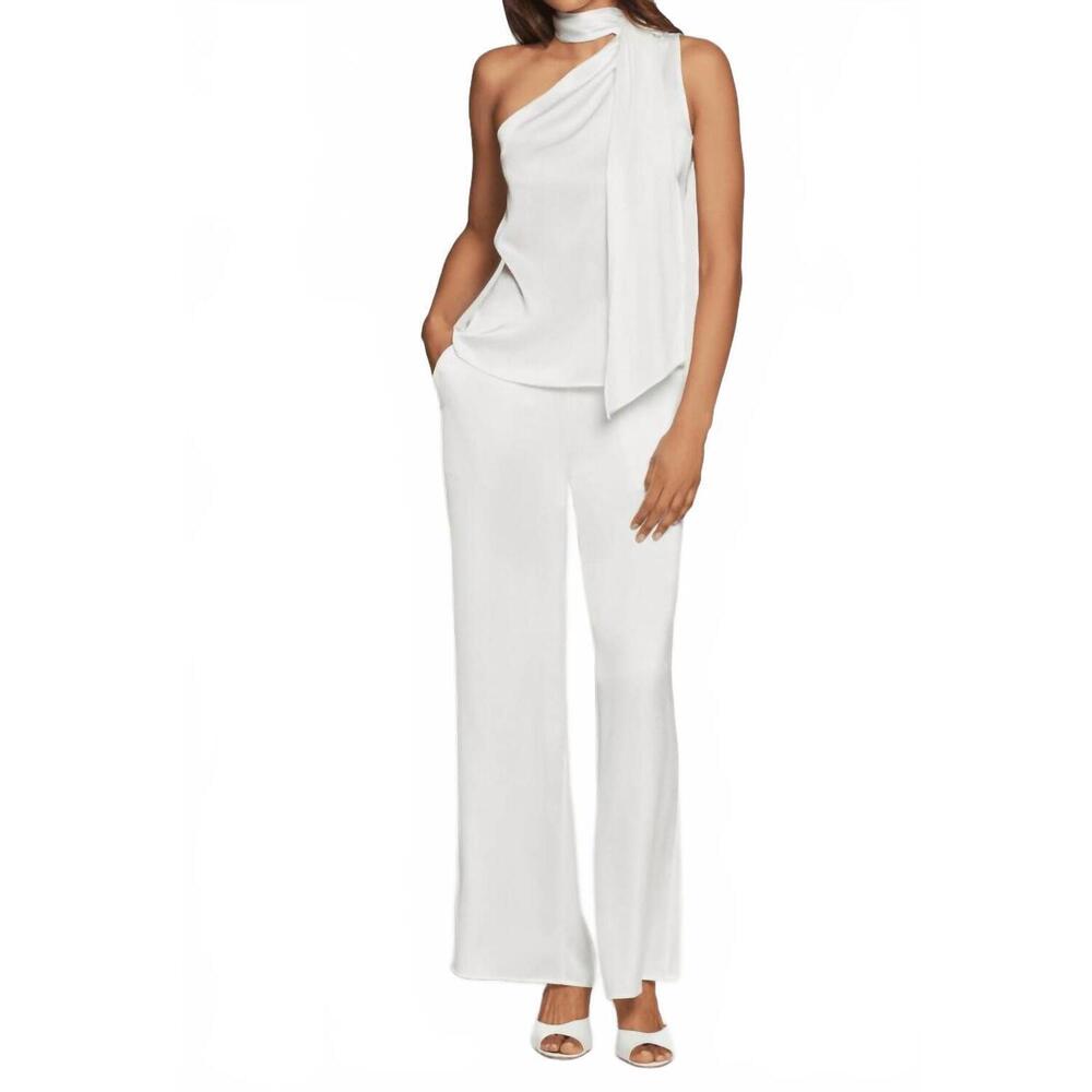 Generation Love White One-Shoulder Straight Leg Jumpsuit